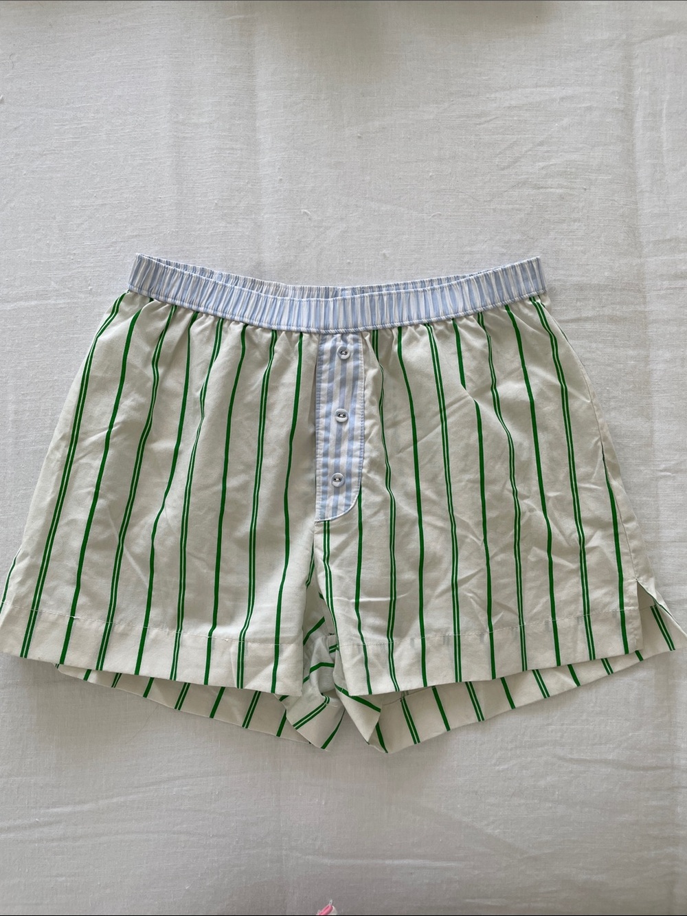 Princess Polly Blue & Green Striped Cotton Boxers